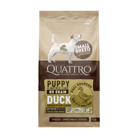 Quattro SB sausas pašaras mažų veislių šuniukams/maitinančioms kalėms su antiena, 7kg