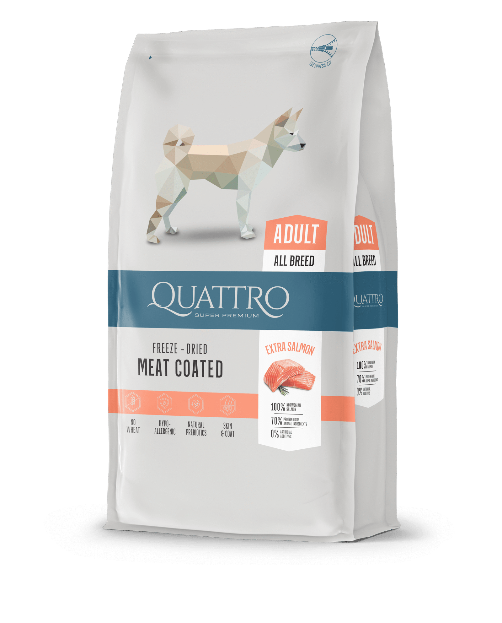 Quattro Extra Salmon su lašiša sausas šunų pašaras, 3kg