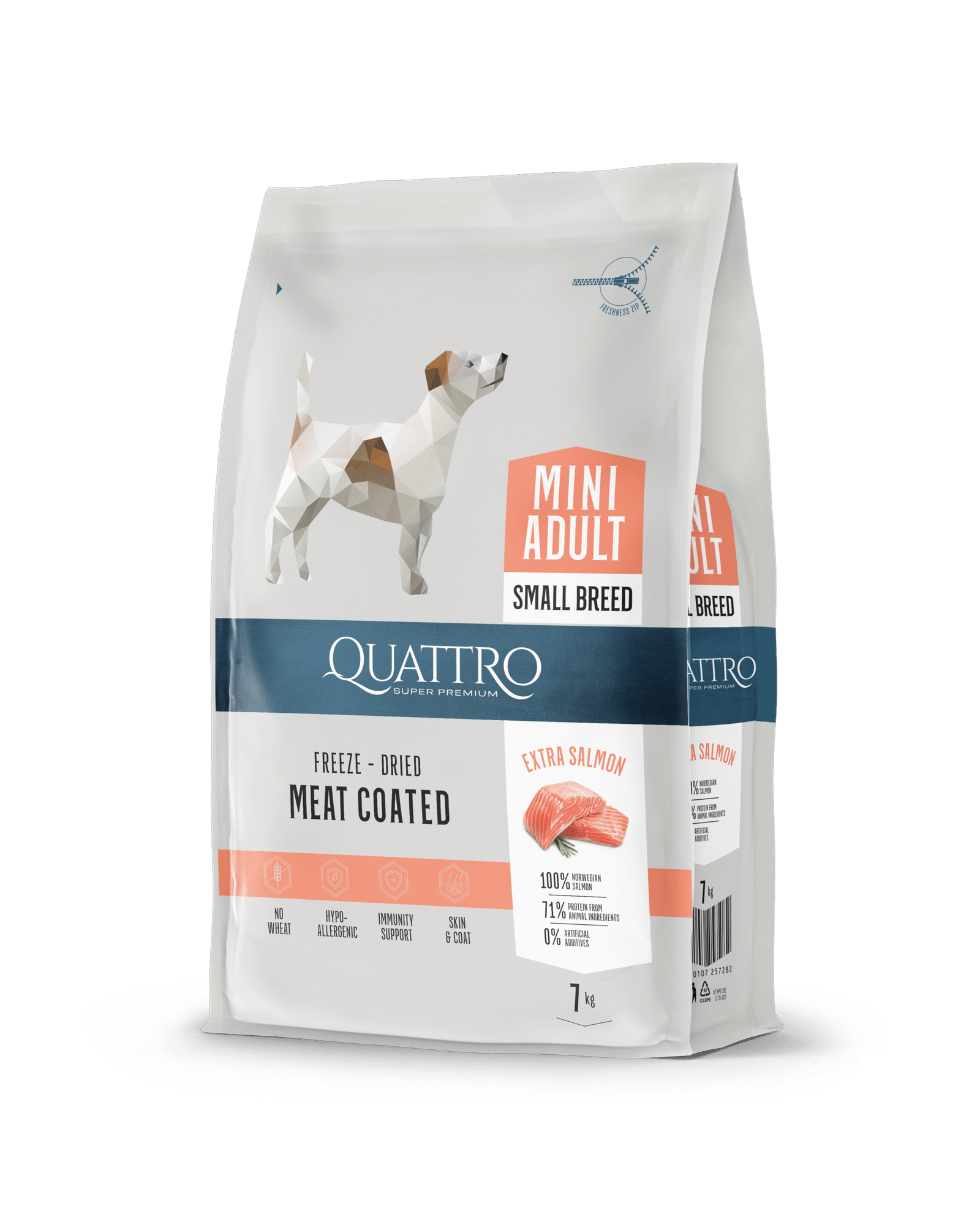 Quattro Mini Salmon su lašiša sausas mažų veislių šunų pašaras, 7kg