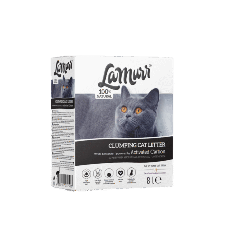 La Murr natūralaus bentonito kačių kraikas su aktyvuota anglimi dėžėje, 8L